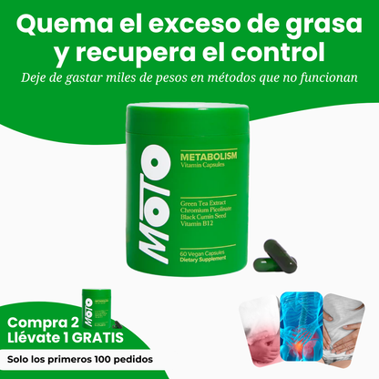 MOTO™ - CAPSULAS QUE ACELERAN EL METABOLISMO 100% NATURAL